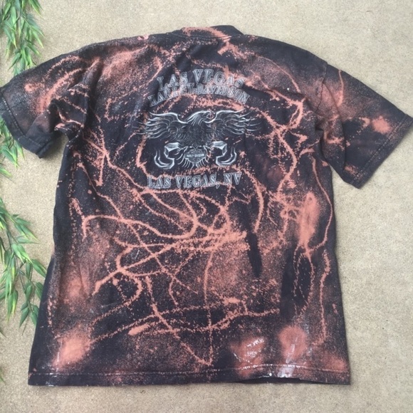 Harley Davidson Redone Bleached Graphic Tee - Picture 1 of 8